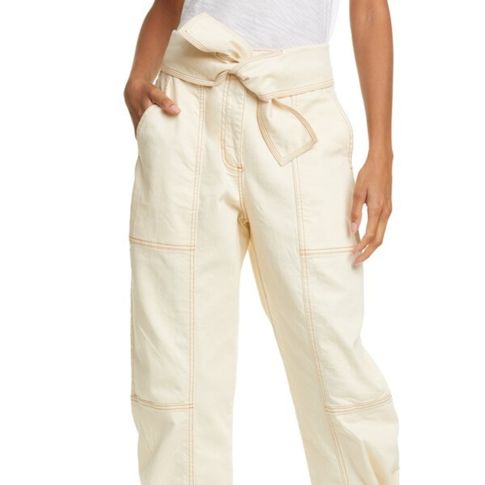 Size four ulla Johnson tie waist tapered jeans